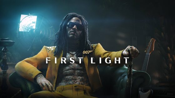 Official 007 First Light key art featuring Bawma seated with the game logo