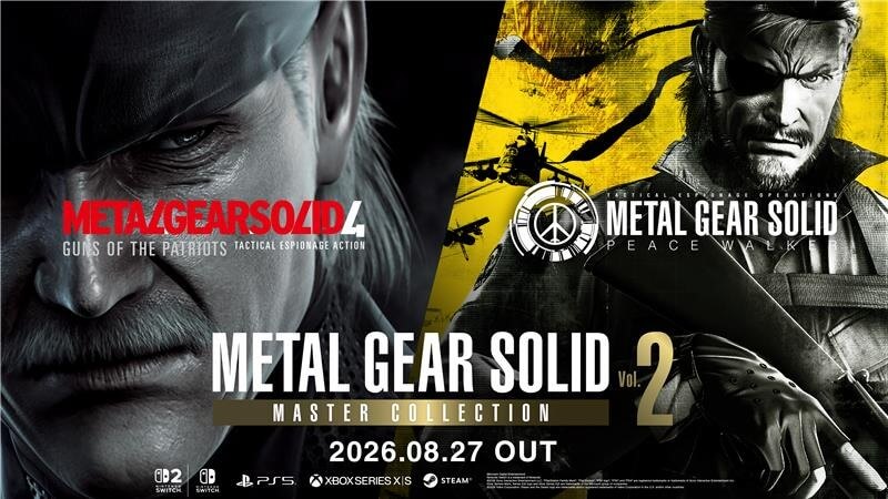 Official Metal Gear Solid Master Collection Vol 2 key visual featuring Metal Gear Solid 4 and Peace Walker artwork